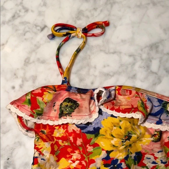 Zimmermann Red Floral One-Piece Swimsuit 2Y - Picture 3 of 10